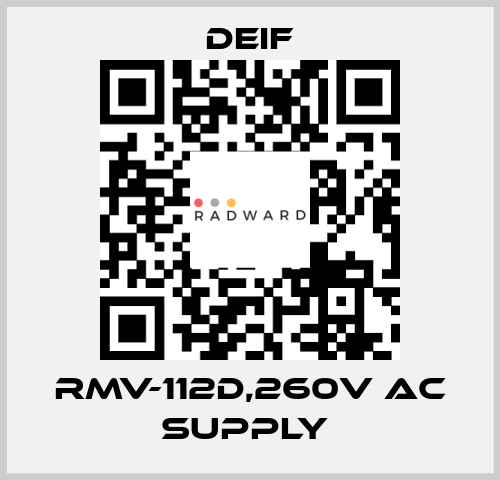 RMV-112D,260V AC SUPPLY  Deif