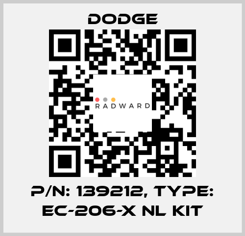 p/n: 139212, Type: EC-206-X NL KIT Dodge