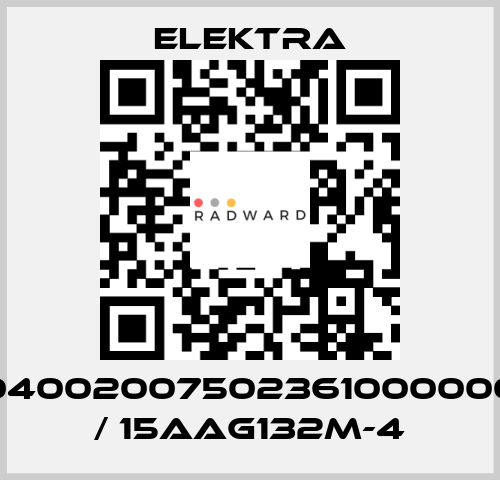 04002007502361000000 / 15AAG132M-4 ELEKTRA