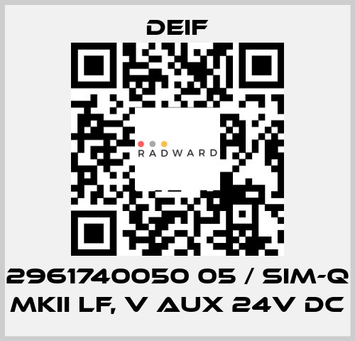 2961740050 05 / SIM-Q MKII LF, V aux 24V DC Deif