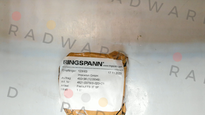 PN: 4821-037500-020H28 Type: FB 37 SF Ringspann