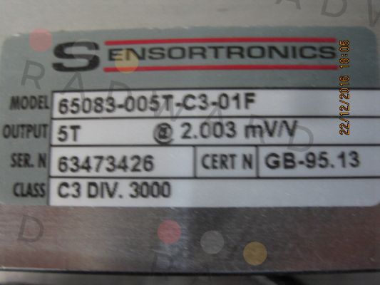 65083-CS-5000kg- 3124M Sensortronics