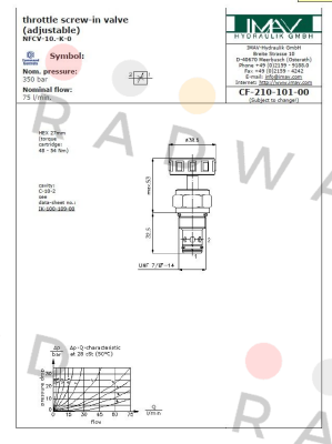 NFCV-10N-K-0 IMAV Hydraulik