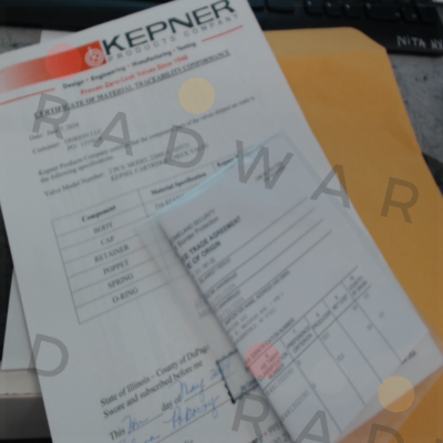 3.1 certificate (Material Traceability Report) KEPNER