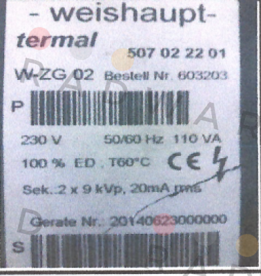 603 226 Weishaupt