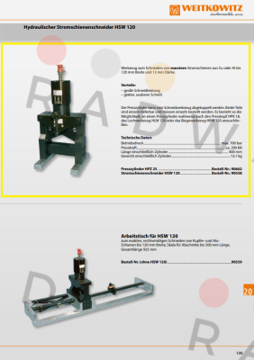 90558/Stromschienenschneider HSW 120 WEITKOWITZ