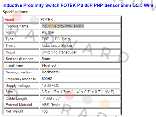 PS-05P Fotek