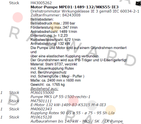 MPE01-1489-132/MKS55-IE3  Pratissoli