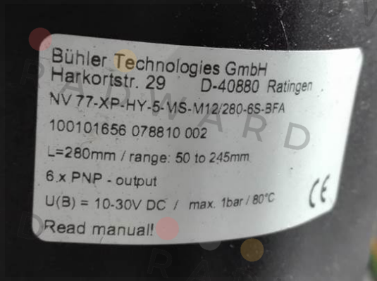 NV 77-XP-HY-5-MS-M12/280-6S-BFA  Bühler Technologies