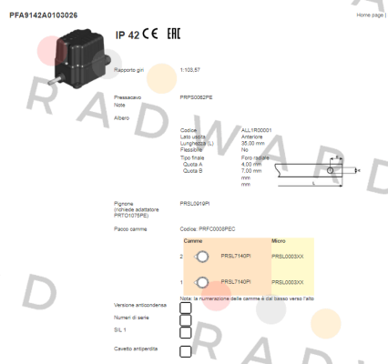 PFA9142A0103026  Ter Tecno Elettrica Ravasi