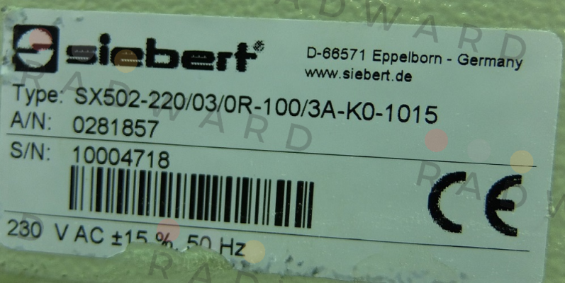 SX502-220/03/0R-100/3A-K0-1015  Siebert