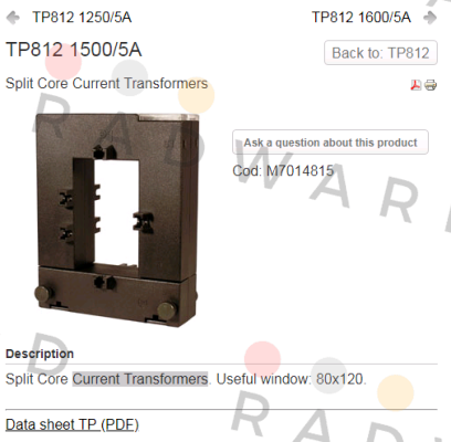 M70147 / TP-812 1250/5A Circutor