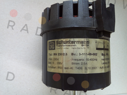 RN 230/2.5 Schuntermann Transformatoren