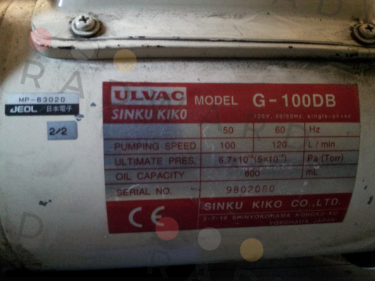 G-100DB OEM, alternative GHD101D ULVAC