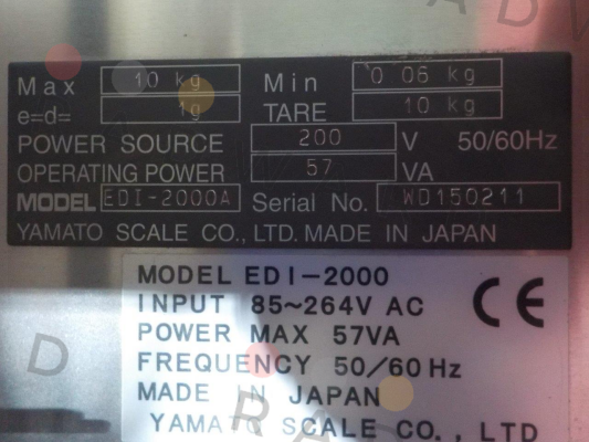 EDI-2000A, S/N:WD150211, YAMATO