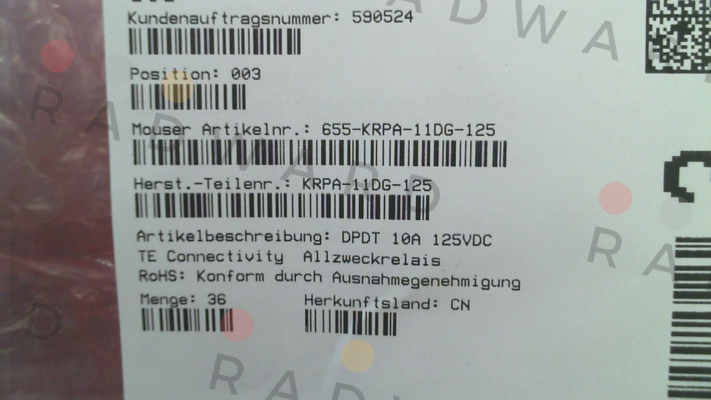 KRPA-11DG-125 TE Connectivity (Tyco Electronics)