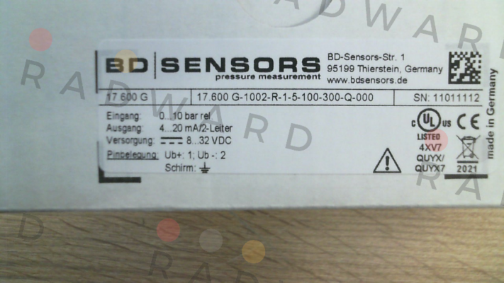 17.600G-1002-R-1-5-100-300-Q-000 Bd Sensors