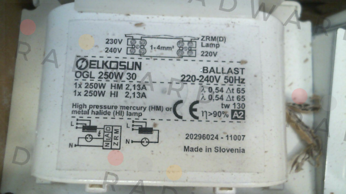 20296024 / OGL 250 W 30 220-240/50 030A084 Tridonic