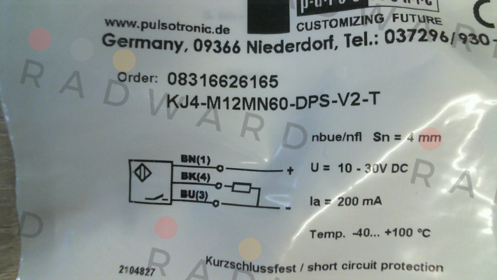 p/n: 08316626165, Type: KJ4-M12MN60-DPS-V2-T Pulsotronic