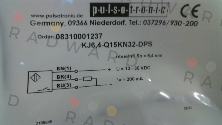 p/n: 08310001237, Type: KJ6,4-Q15KN32-DPS Pulsotronic