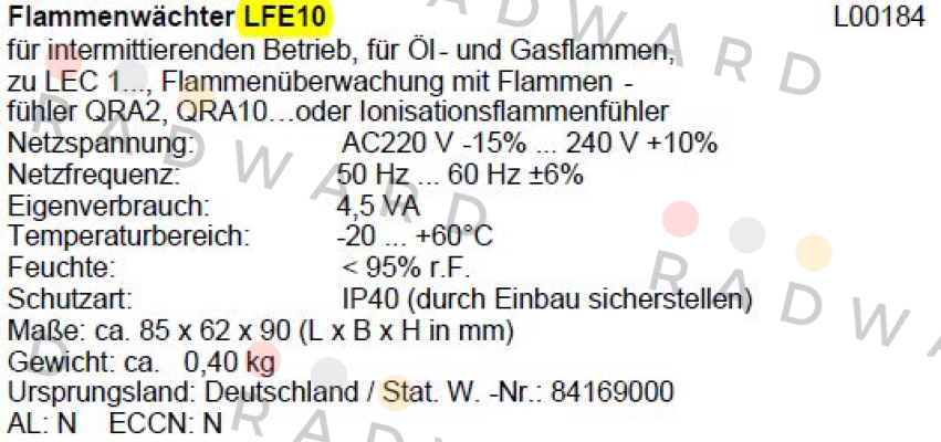 LFE10 (L00184) Siemens (Landis Gyr)