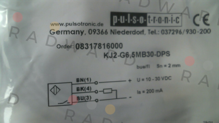 p/n: 08317816000, Type: KJ2-G6,5MB30-DPS Pulsotronic