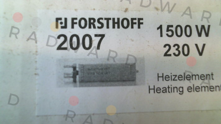 Heating element 1500 W 230 V Typ K Forsthoff