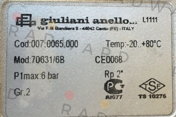 70631/6B 2"  Giuliani Anello