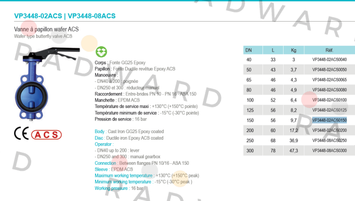 VP3448-02ACS0150  Tecofi